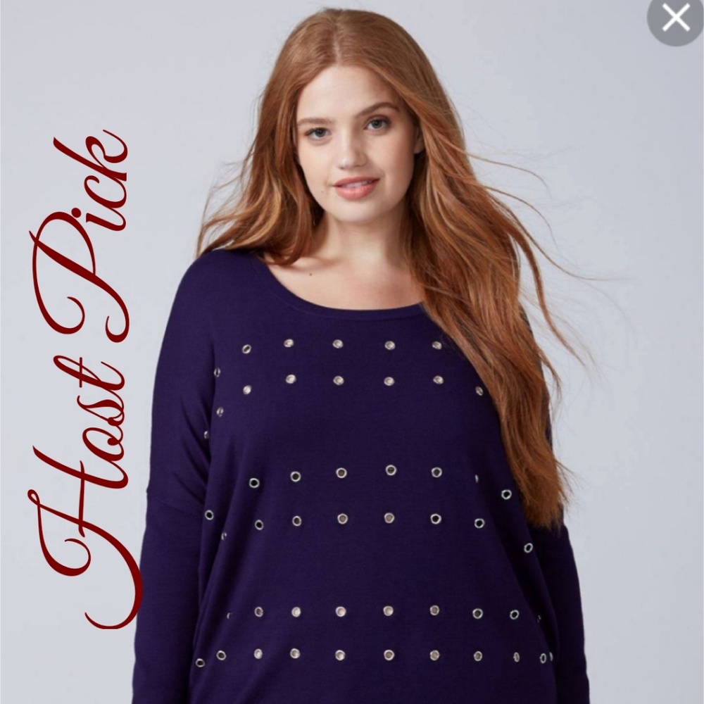 NWT Lane Bryant Grommet Sweater - Picture 1 of 3